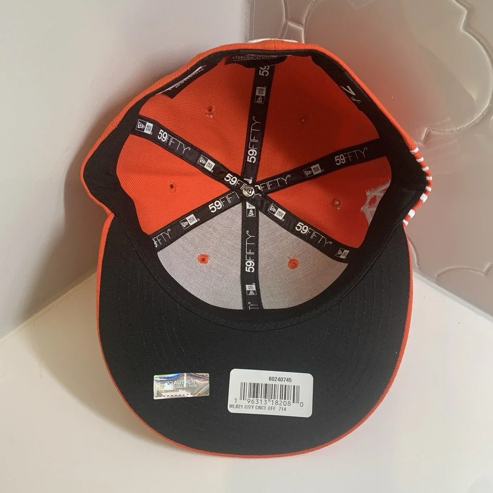New Era San Francisco Giants 59FIFTY City Connect Orange Fitted Hat Size 7 1/4